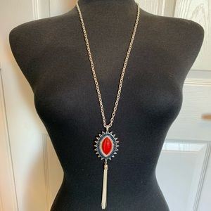 Red, Blue, and Silver Necklace